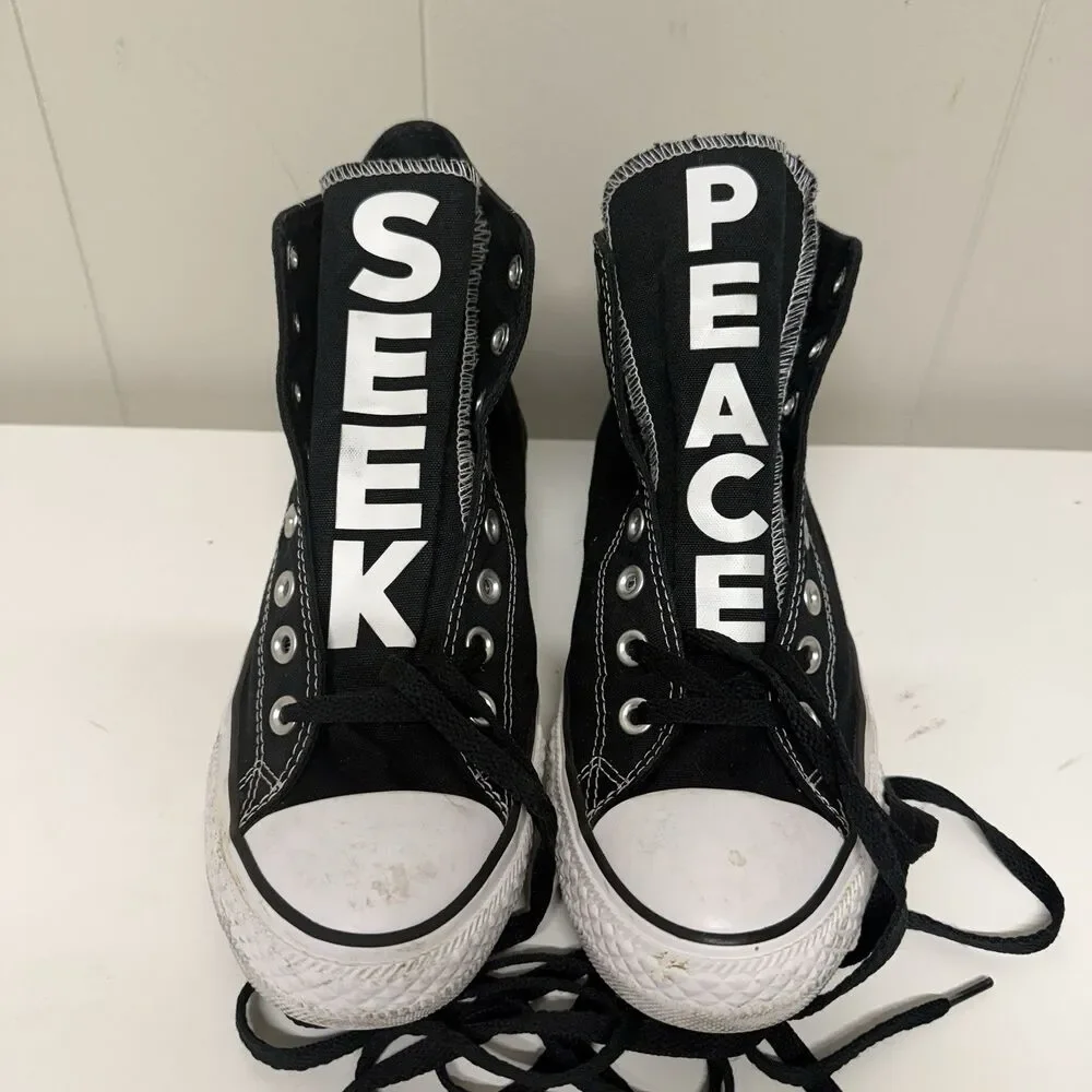 Converse Chuck Taylor All Star Seek Peace Black High Top 165766F Men 9 Women 11